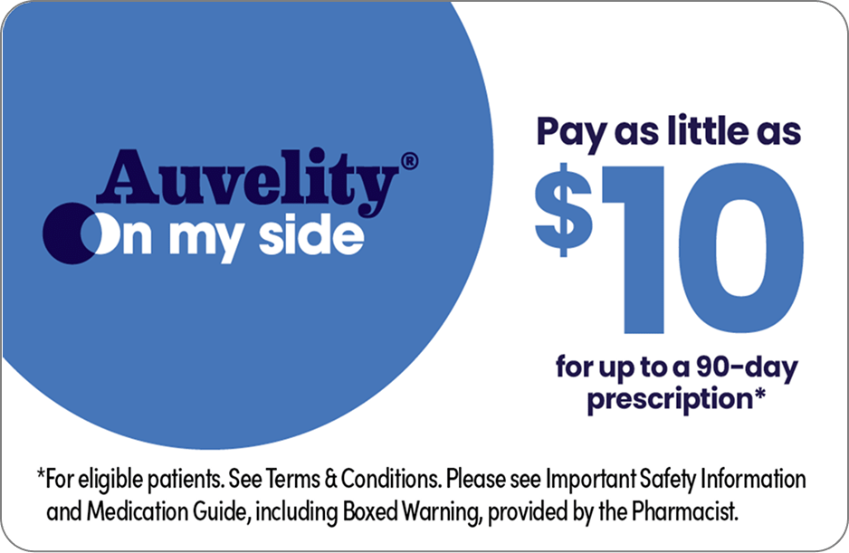Auvelity® On My Side savings card