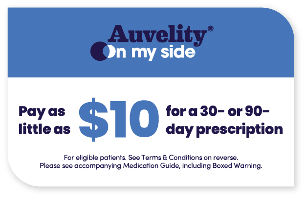 Auvelity® On My Side savings card